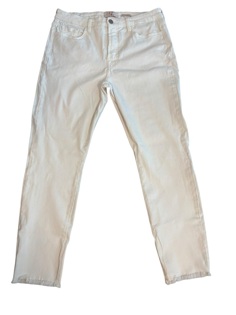 JEN7 BY 7 FOR ALL MANKIND WHITE CROPPED SKINNY JEANS SIZE 10